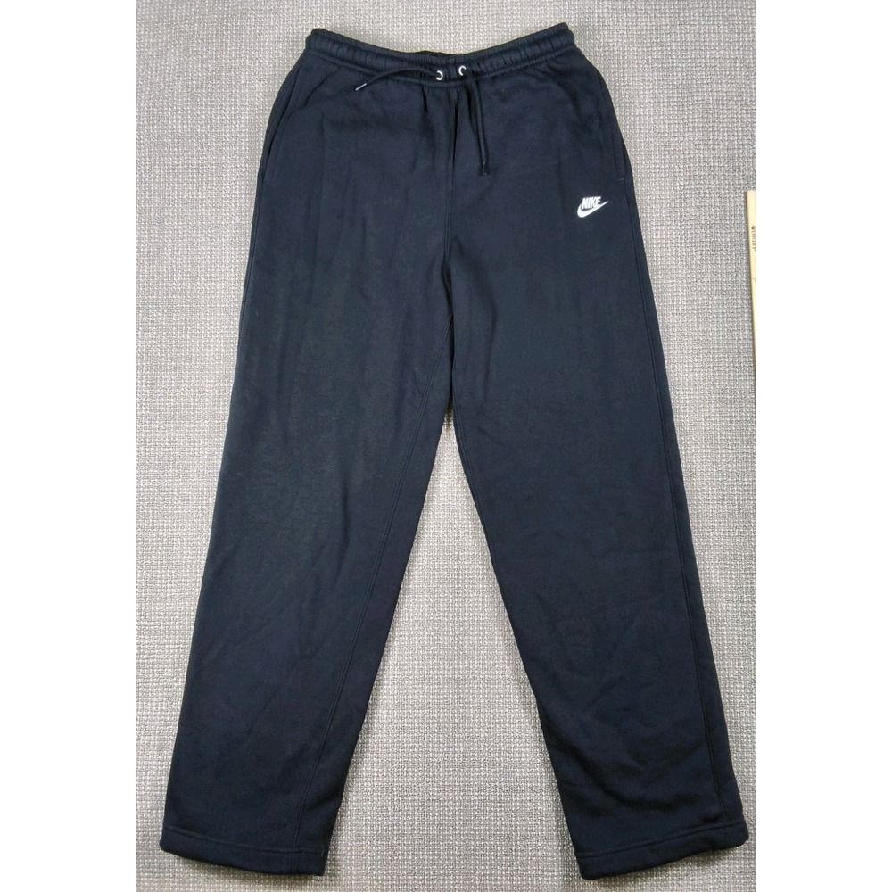 Nike Men's Club Fleece Sweatpants Black Size Small Adjustable Bungee Hem
